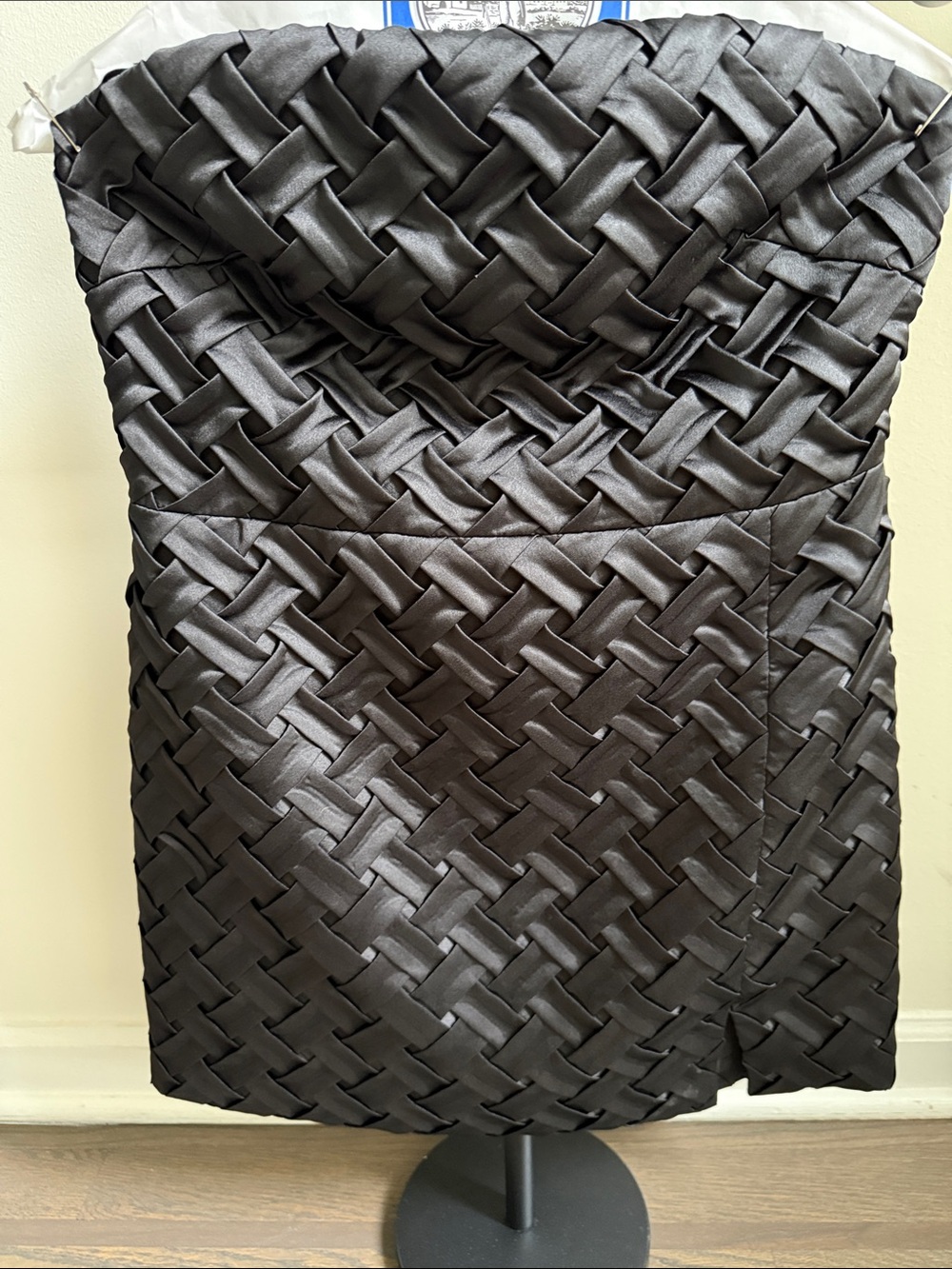 Girls' Black Woven Satin mini Dress